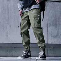 trendy overalls high street loose ninth pants functional drawstring multi pocket casual strappy cargo trousers