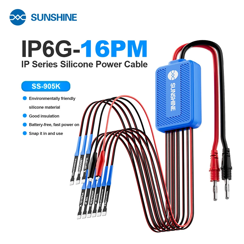 Фото SUNSHINE SS-905K Серия IP6G-16PM Силиконовый кабель питания Гибкий FPC Soft Flex Без батареи, Быстрое включение, Инструменты для ремонта №1