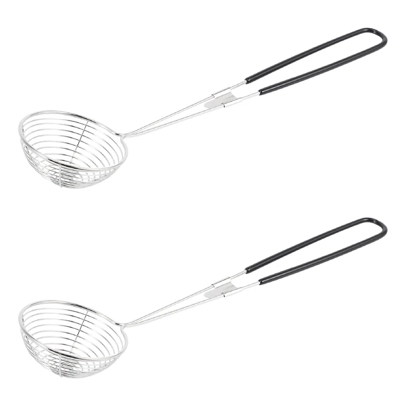 

12X Hot Pot Strainer Scoops Stainless Steel Hot Pot Strainer Spoons Mesh Skimmer Spoon Asian Strainer Ladle With Handle