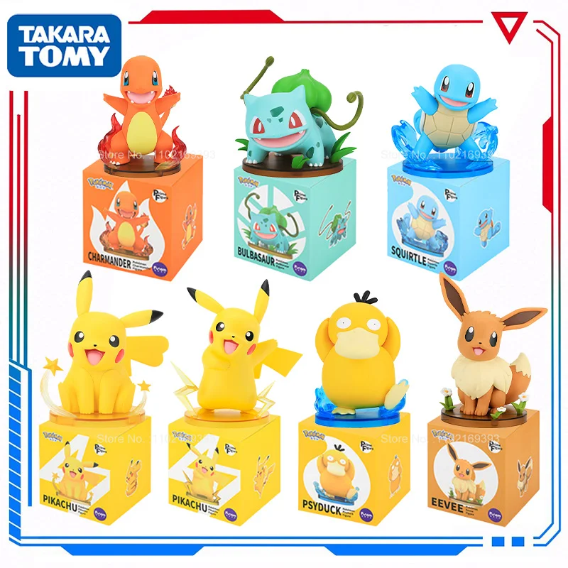 

Genuine Funism Pokemon Figure Pikachu Eevee Charmander Squirtle Bulbasaur Psyduck Collection Ornament Toy Action Model Kids Gift