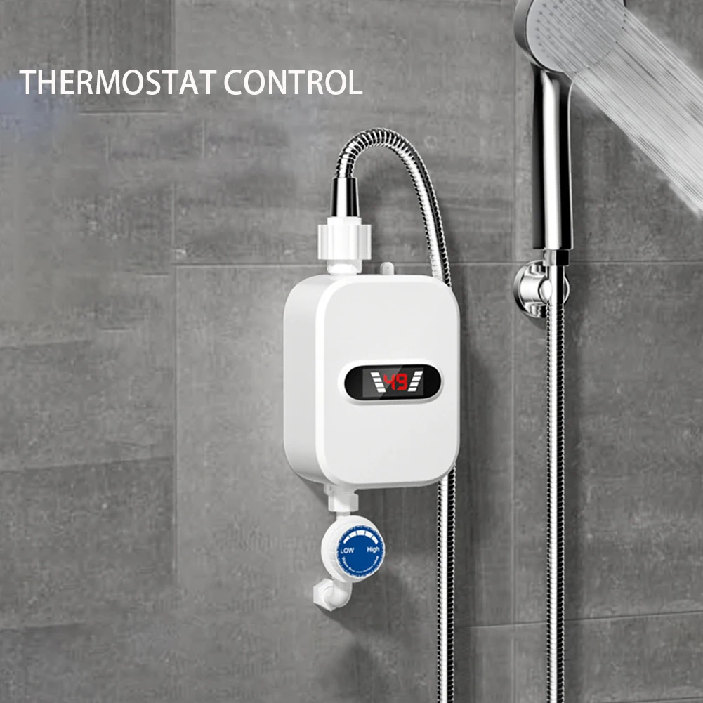 

Mini Hot Water Heater Shower Automatic Power-Off Digital Display Water Heater Sprinkling Rapid Heating for Country House Cottage
