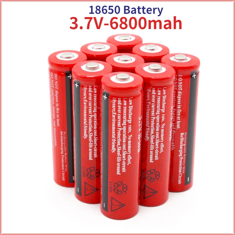 

NEW 18650 Lithium Battery 3.7 V Volt 6800mah 18650 Rechargeable Battery Li-ion Lithium Batteries For Power Bank Torch etc.