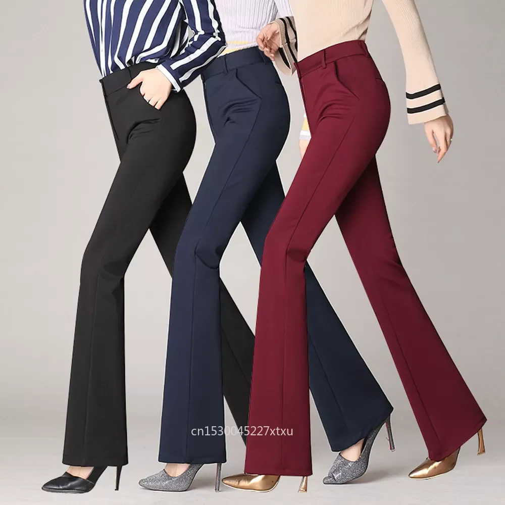 

Ultra-Elastic Dress Soft Yoga Pants Women Pants Trousers Stretch High Waist Flare Plus Size Office Women Casual Pants Dropship