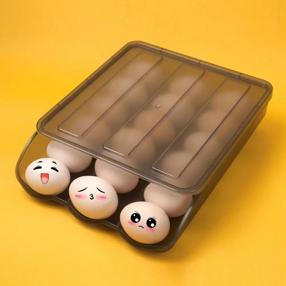 

Egg Storage Box Automatic Egg Roller Drawer Egg Tray For Refrigerator Fresh-keeping Case Holder Tray Kitchen Organizer