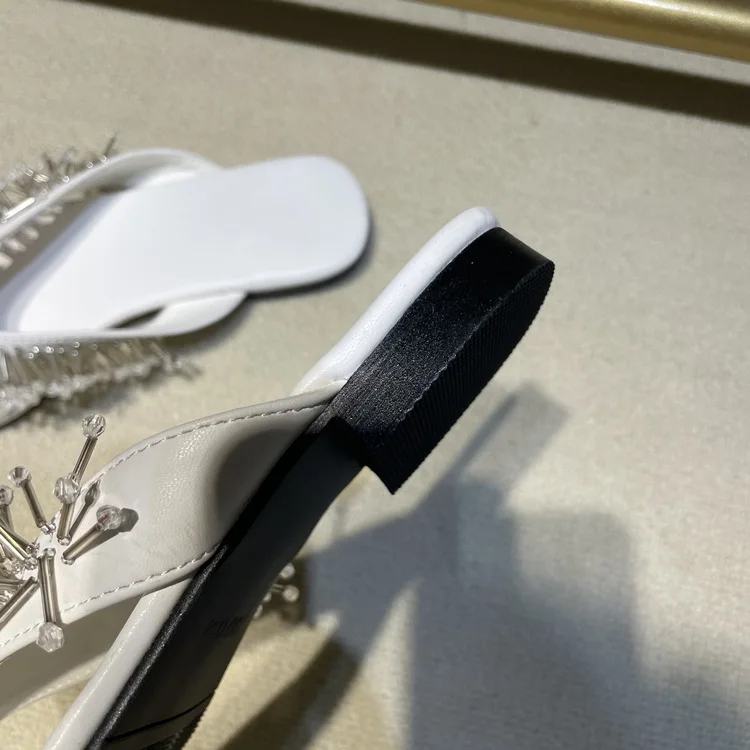 Women Flip Flops Summer Outside Designer Tassel String Bead Slippers Women Flats Square Toe Beach Fashion Sandals