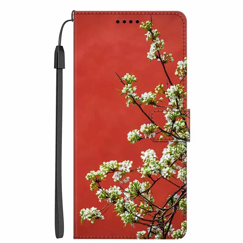 Фото Роскошный кожаный чехол-книжка для Honor X7e Plus 5G X7e, чехол-кошелек с цветочным узором для Honor 600, умный чехол для Honor X9d X8d. №3