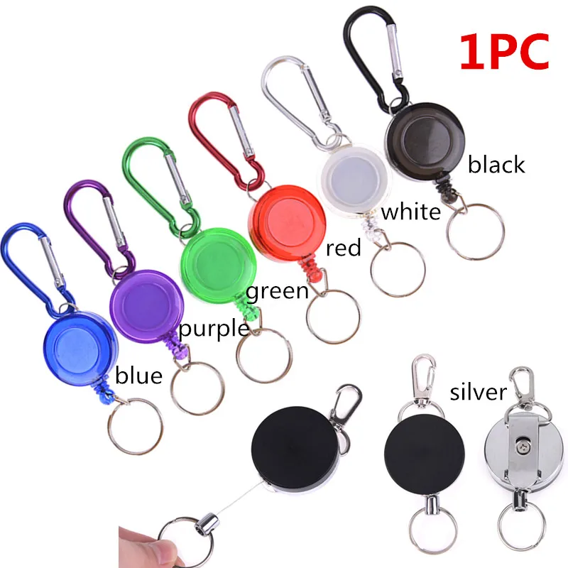 

Hot! Bag Parts For Handmade Badge Reel Ski Pass ID Card Holder Steel Cord Retractable Alarm Key Ring Anti Lost DIY Bag Acc