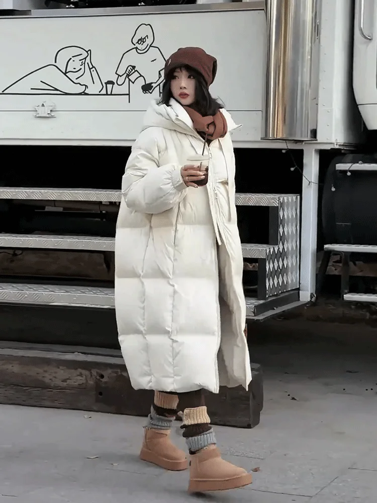 Высококачественный утепленный пуховик с капюшоном для женщин новинка зимы 2024