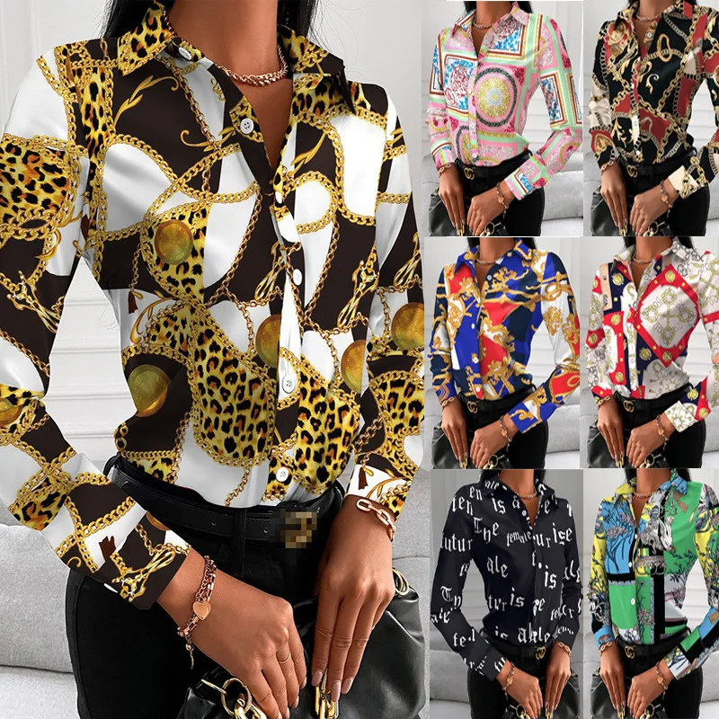 

Women's Spring Summer 2023 Top Long Sleeve Shirt Printed Shirt Women