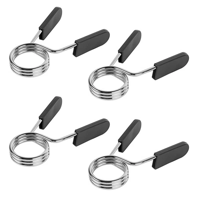 

ELOS-4 Pcs Standard 1.1 Inch/28Mm Barbell Bar Clamps Spring Collar Clips Gym Weight Dumbbell Lock