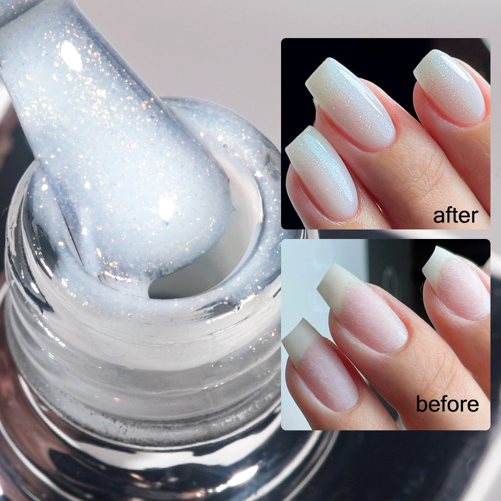 Гель KODIES Мерцающий розовый Базовый Гель-лак для ногтей Rubebr Полупостоянный