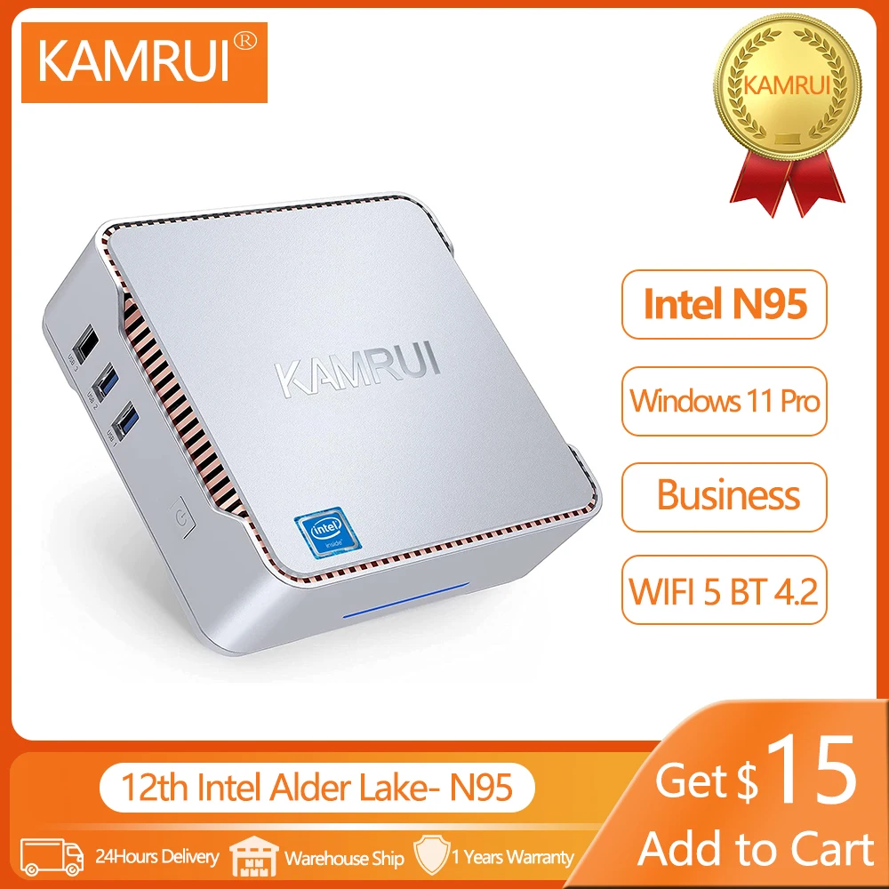 KAMRUI GK3V Plus Mini PC Gamer Windows 11 Pro Intel