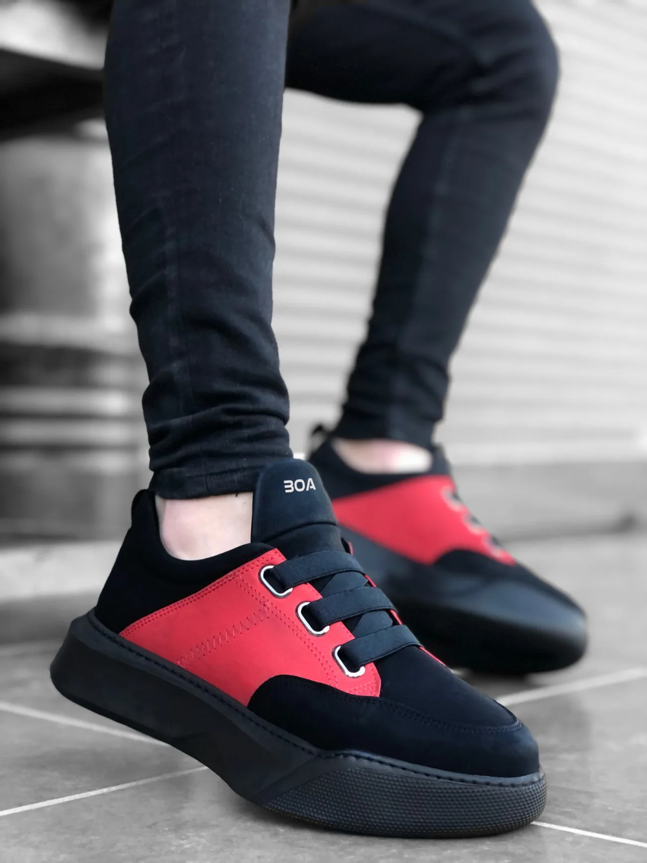 

Men's Shoes 2021 Breathable White Luxury Brand Trendy Sneakers Original Leather Comfortable Lightweight Walking Tennis Zapatillas Hombre Chaussures d'été Pour Hommes BA0160 Band Men High Sole Black Red Sport