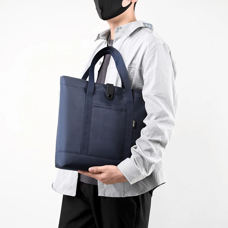 2023 Large Capacity Oxford Men handbag Solid Blue Black Laptop bag Business Meeting Briefcase men Brand Big Size tote bag man