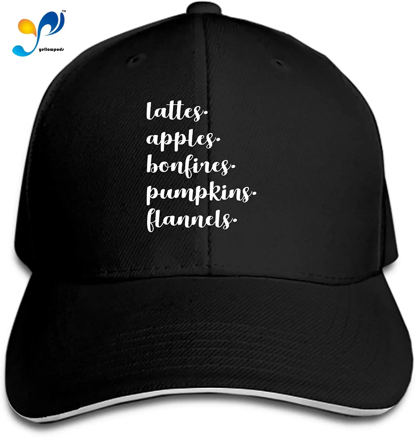 

Peaked Hat Lattes Printed Sandwich Baseball Cap for Unisex Adjustable Hat