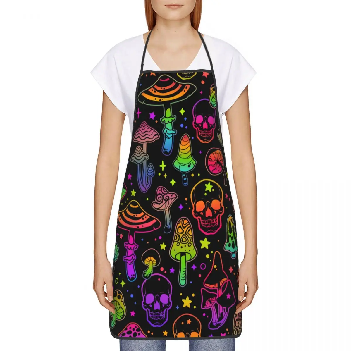 Светящийся фартук с грибами на заказ для женщин и мужчин нагрудник унисекс