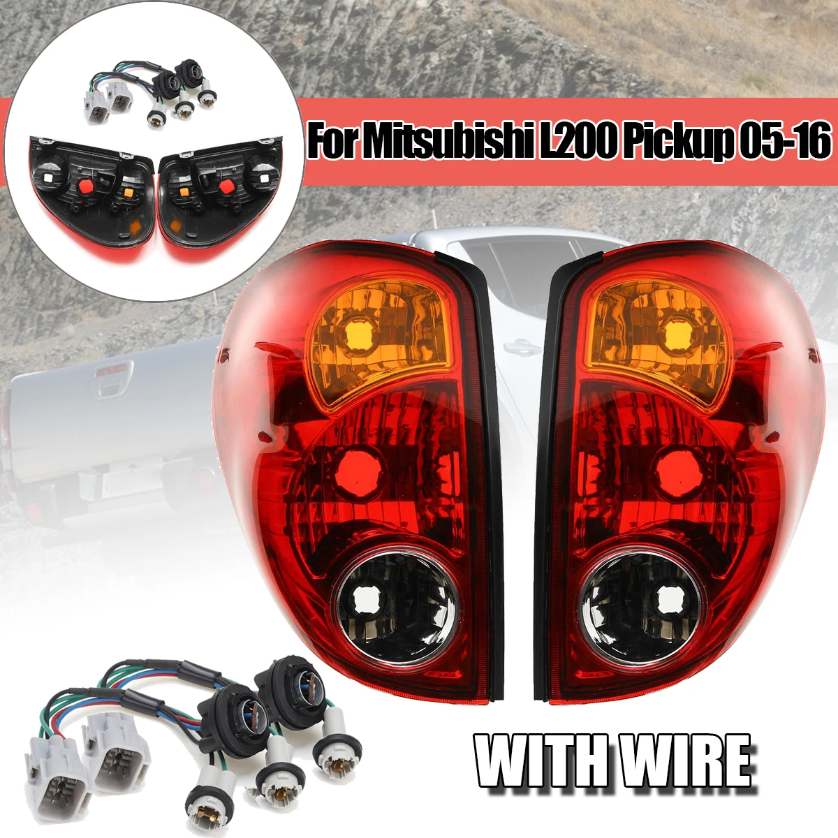 

Car Rear Lamp Tail Lights Brake With Wire Replacement Smoke Car Taillights for Mitsubishi L200 Triton Colt 2005-2016