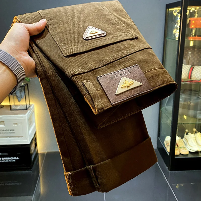 Высококачественные повседневные Черные джинсы мужские осенние 2024 Новые