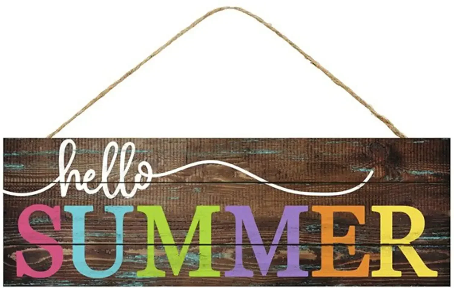 

Craig Bachman 15" Wooden Sign: Hello Summer Plaque Hanging Wall Art Decorative Funny Sign