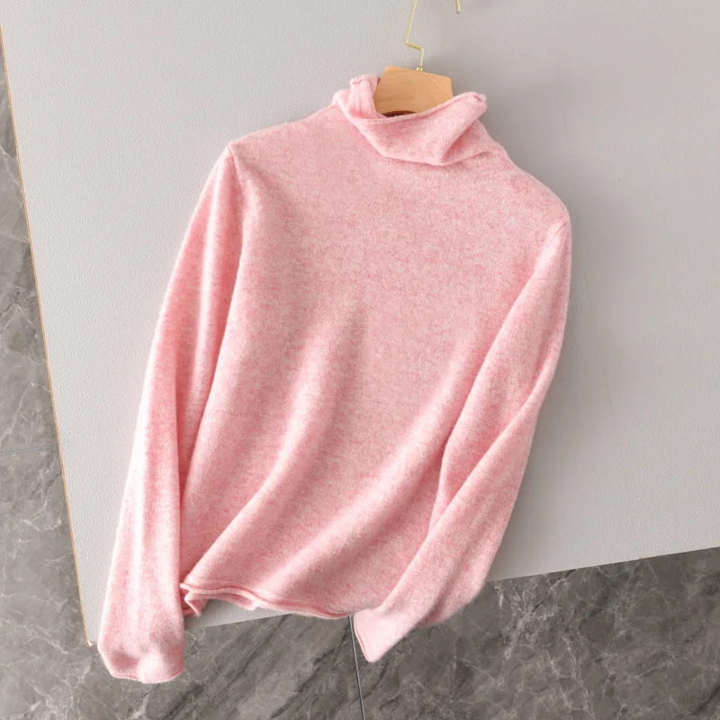 Кашемировый вязаный джемпер с ворсовым воротником