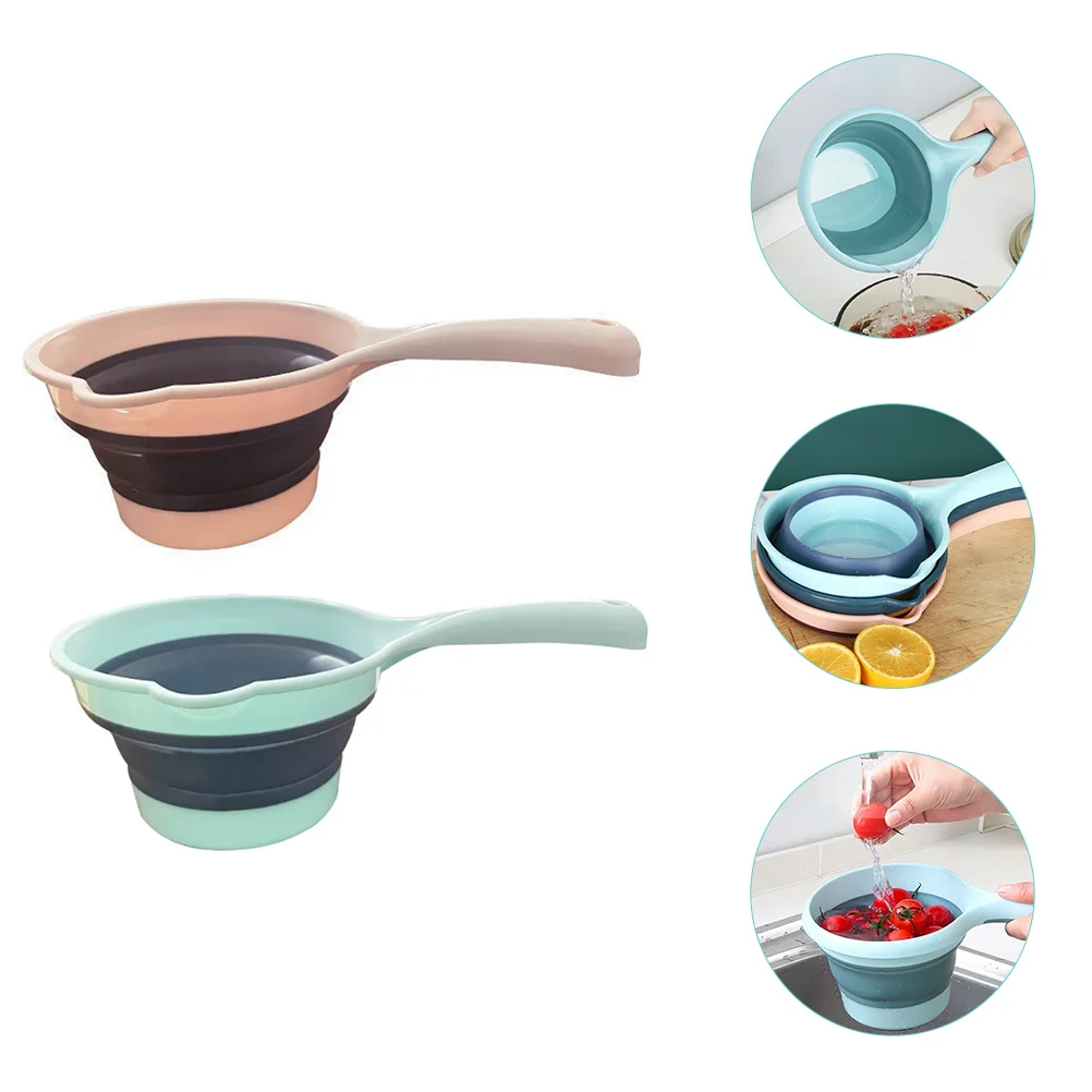 

Water Ladle Scoop Bath Dipper Collapsible Cup Kitchen Ladles Folding Washing Bathing Shampoo Hair Bathroom Rinse Spoon Handle