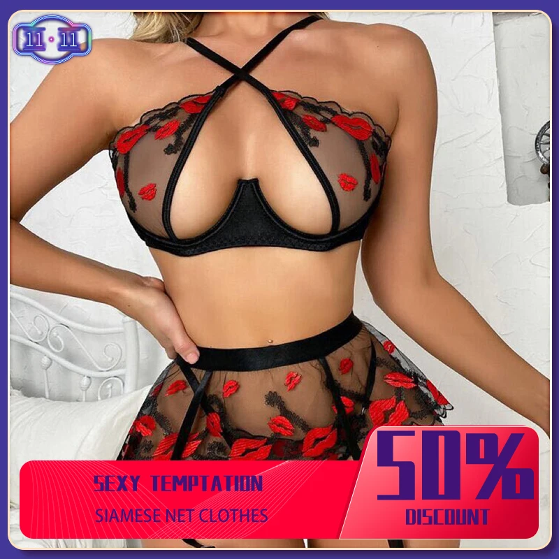 

2022 нижнее белье, Женский комплект нижнего белья, сетчатый кружевной прозрачный бюстгальтер, сексуальный комплект нижнего белья, комплект и...