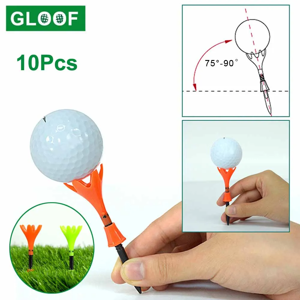 10Pcs/Lot 80mm Golf Tees Holder Training Aids Golf Ball Holder Plastic Height Adjustable Golfing Tees Outdoor Sports Accessories