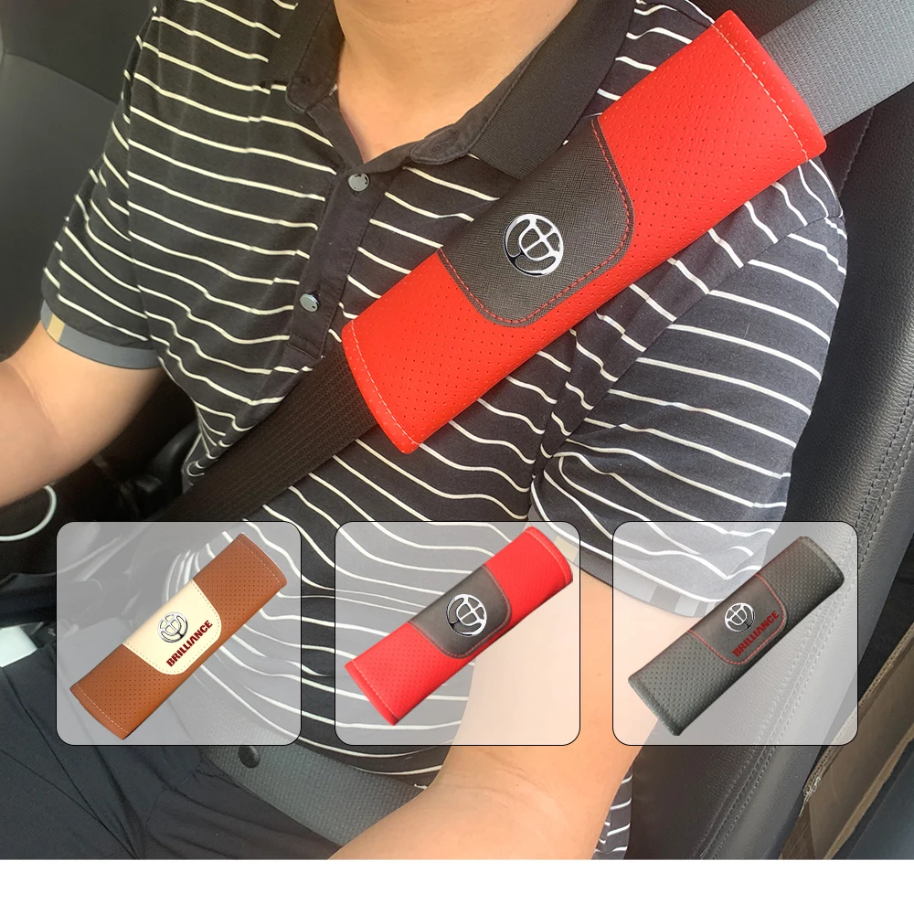 Чехол для ремня безопасности из натуральной кожи, накладка на плечи для Brilliance Zhonghua BC3 BS2 FRV Cross FSV Sport H3 H22 H230 H320 V3 V5