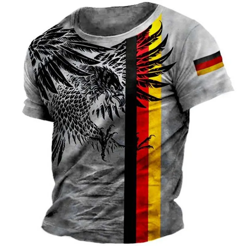 

Summer Animal Eagle 3D Print Men's T-shirts Streetwear Round Neck Polyester Loosse Short Sleeve Tees Casual Tops Men Clothing