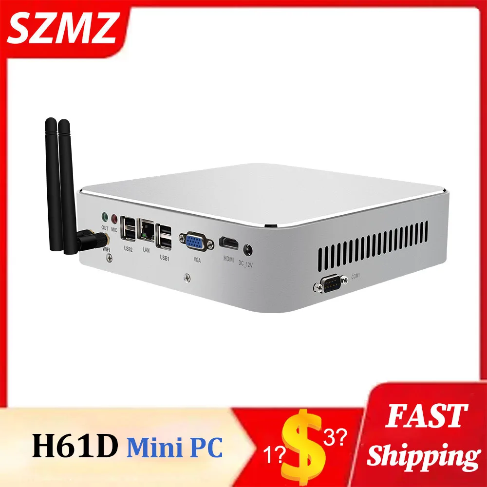 

SZMZ H61D Мини ПК Intel i3/i5 + 4G/8G DDR3 ОЗУ 128G/256G mSATA 120G SSD WiFI HDMI-интерфейс VGA LVDS LGA115 ITX комплект материнской платы