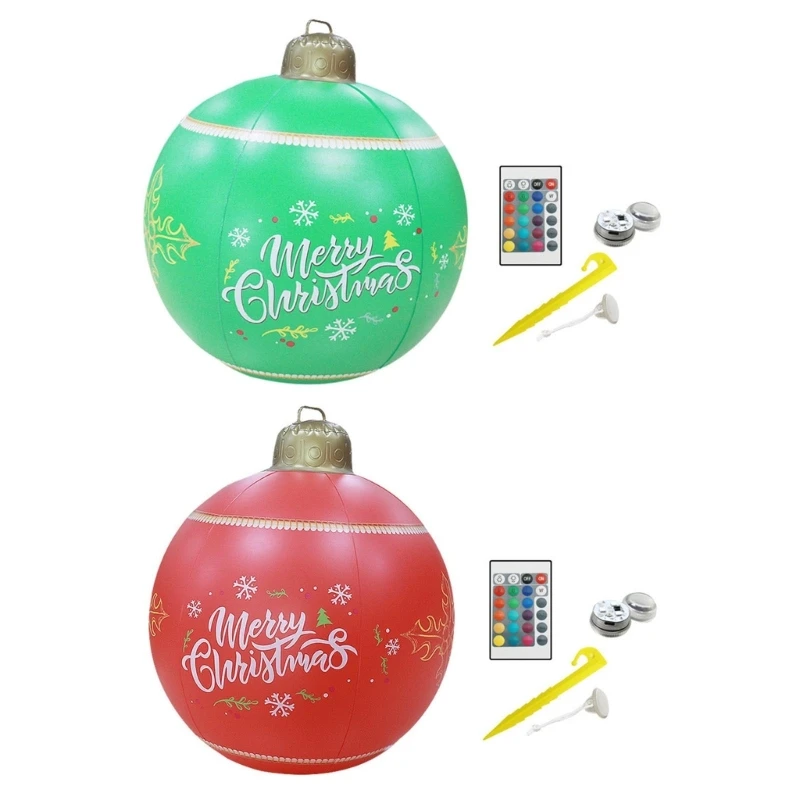 

PVC Inflatable Christmas Ball LED Light Remote for Outdoor Garden Yard Pool Drop shipping