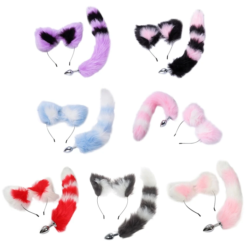 БДСМ-игра для взрослых мягкий хвост с животными металлическая Анальная пробка