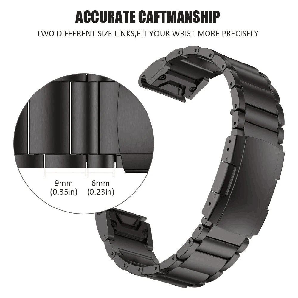 Купить Ремешок из титана и металла для наручных часов Garmin Fenix 7 7X 6 6X 5 5X Plus/Epix Gen 2/Quatix/tactical X 26 мм, 22 мм