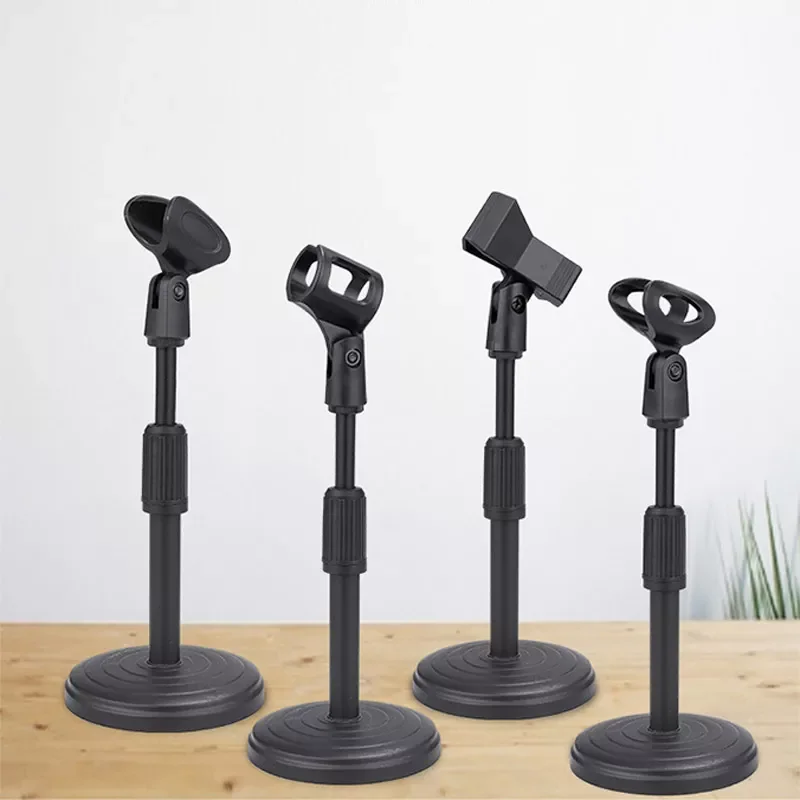 

Microphone Stand Upgraded Adjustable Table Mic Stand with Base Micro Microphone Holder Mic Clip for Podcasts Singing