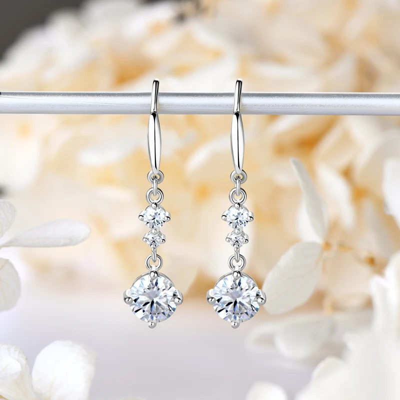 Серьги-крючки IOGOU 6 5 мм 3 и 2 все серьги-капли из муассанита для женщин девочек