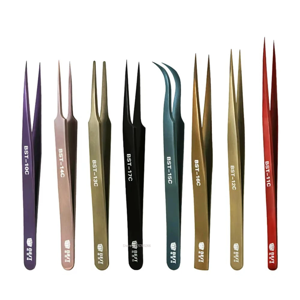 BEST интеллектуальная прецизионная пинцет Edelstahl Gekrümmte Gerade Pinzette Telefon SMD PCB BGA