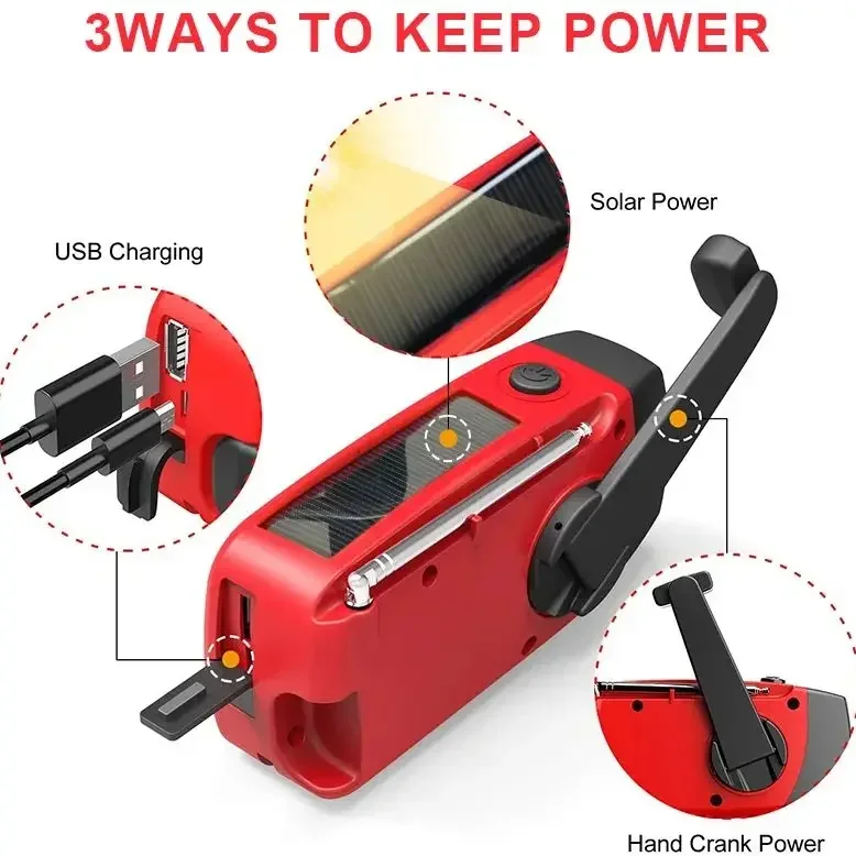 Рукоятка на солнечной батарее для кемпинга фонарь с AM/FM-радио использования вне