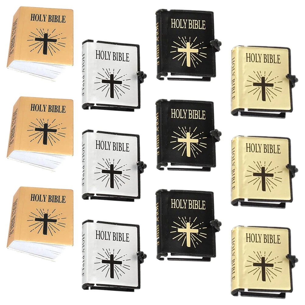 12pcs Decorative Mini Book Models Bible Book Ornaments Mini House Photo Props