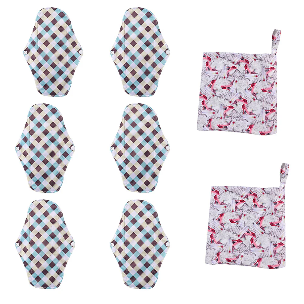 

8Pcs Reusable Washable Durable Sanitary Pads Menstrual Pad Sanitary Towels Panty Liners for Ladies Female