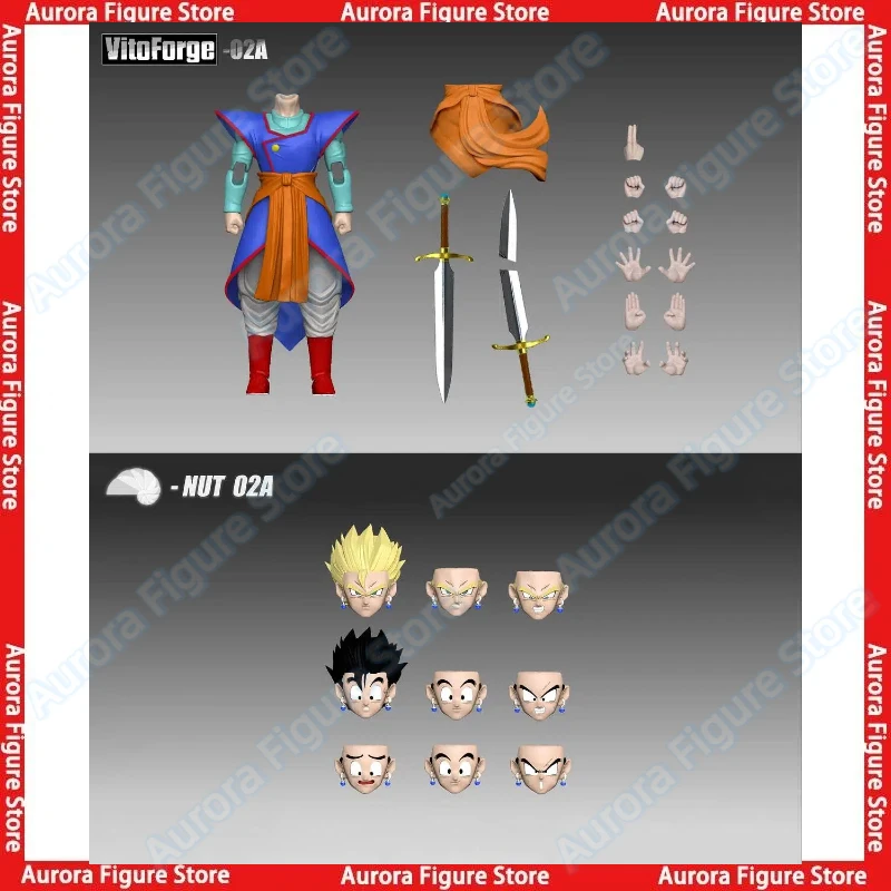 Фото Предзаказ: Фигурка VitoForge VF Realm Sword Magistrate Gohan 02A 02B Dragon Ball SHF SSJ King Kai Son Goku, аниме-фигурка, модель, игрушка №2