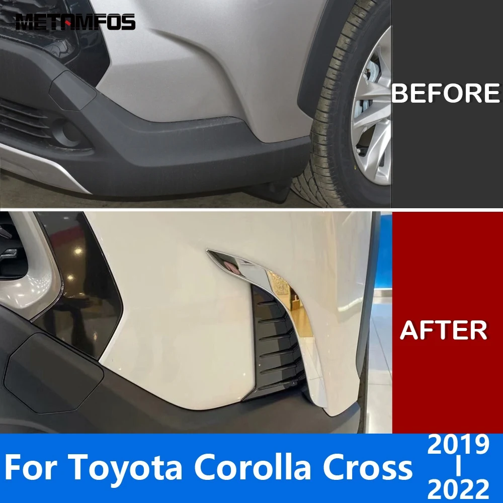 

Для Toyota Corolla Cross 2019 2020 2021 Хром передний противотуманный фонарь лампа для века для бровей фонарь отделка полоса Наклейка Автомобильные аксессуары