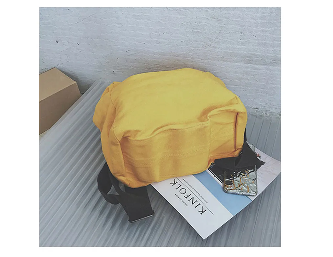 Simple Fashion Casual Backpack Solid Colour High Capacity Travel Backpack Laptop Canvas Women Backpack Teenage Girls School Bag