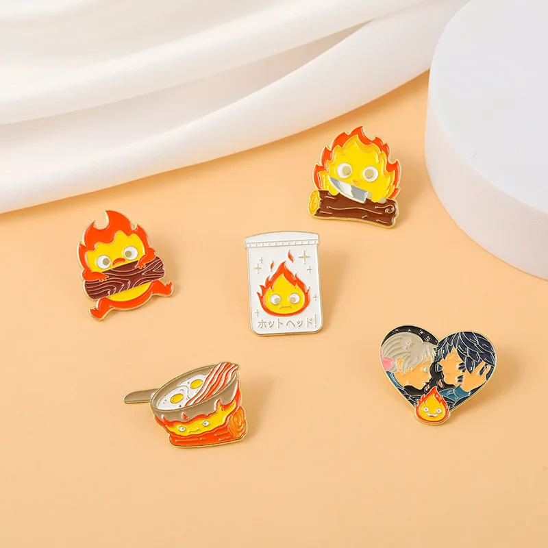 

The Surrounding Small Flames Of Spirit Firewood People Enamel Pin Cartoon Brooch Lapel Badges Jewelry Gift Funny Cute Fashion