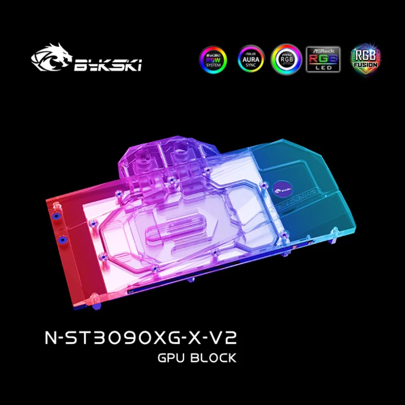 Фото Водяной блок Bykski для Zotac RTX3080 3090 X-GAMING OC/ZT-A30800D-10P ГП-карта Тринити/медный радиатор с полным покрытием/RGB №5