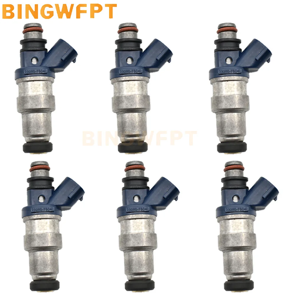 

6PCS/LOT Car Engine Fuel Injector Nozzle 2325075040 23250-75040 For Toyota Tacoma Hilux 2RZFE 95-00 2.4L L4 FJ376 23209-79085