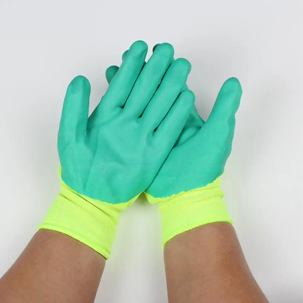 

Нейлоновые флуоресцентные желто-зеленые фотовспененные полуподвесные противоскользящие дышащие перчатки