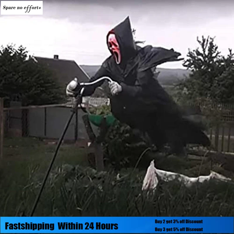 

Ghostface, крик, пугал, Хэллоуин, новинка, искусственная ведьма в дерево, украшение на Хэллоуин, дверь, крыльцо, украшение на дерево