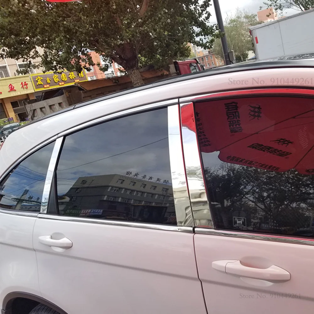 

Для Honda CRV CR-V 2007-2011 2012-2016 17-21 оконная стойка из нержавеющей стали, обшивка центральной стойки, автомобильные отделочные детали