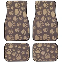 retro dogs paw printed car foot mat full set 4pcs pack universal car interior protection accessories for golf 4