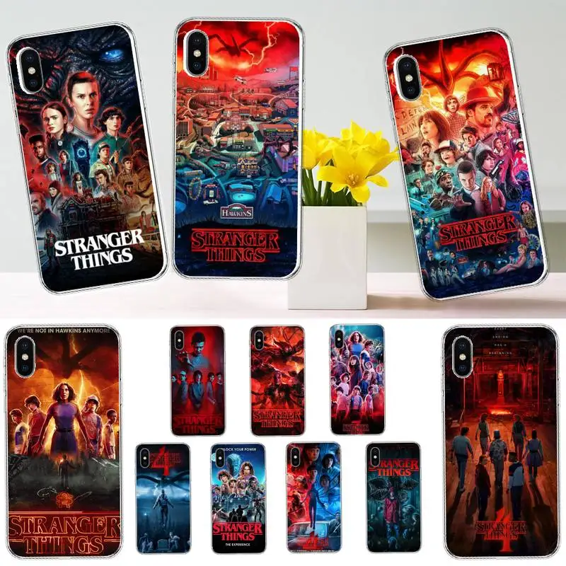 

Stranger things tv show Phone Case Transparent soft For iphone 12 11 13 7 8 6 s plus x xs xr pro max mini